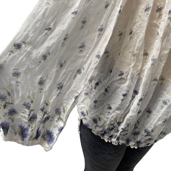 Free People One sheer floral boho Blouse tunic m/l - Picture 5 of 8